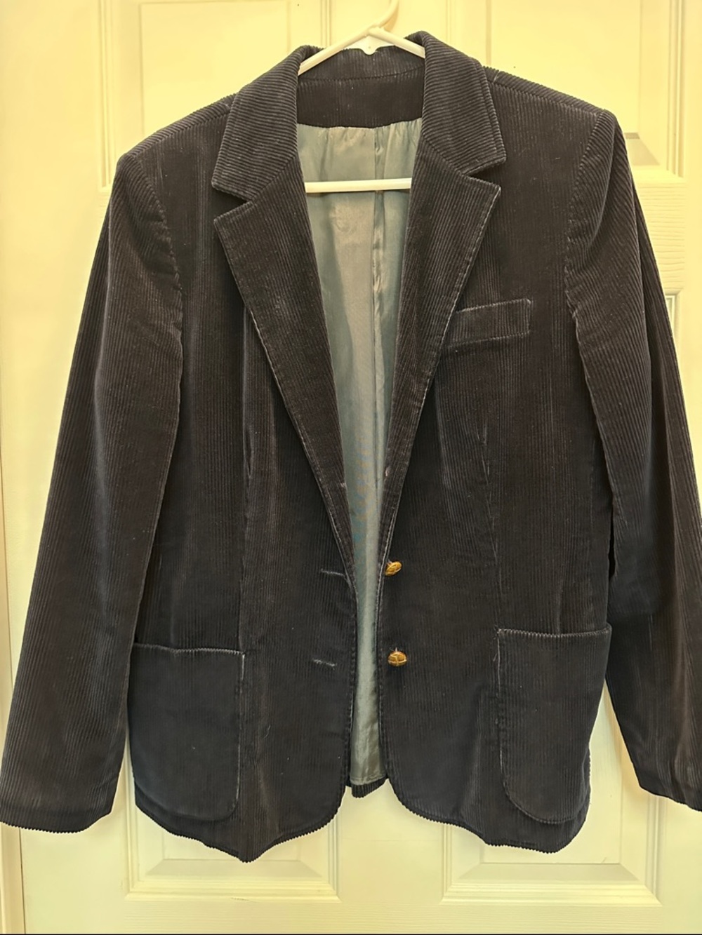 Vintage Corduroy Blazer -  Three Button Navy